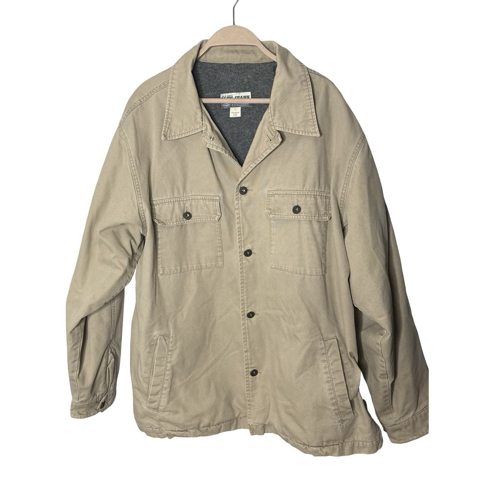 Vintage Old Navy Jacket Mens L kahkie‎ Y2K Fleece Lined  Chore